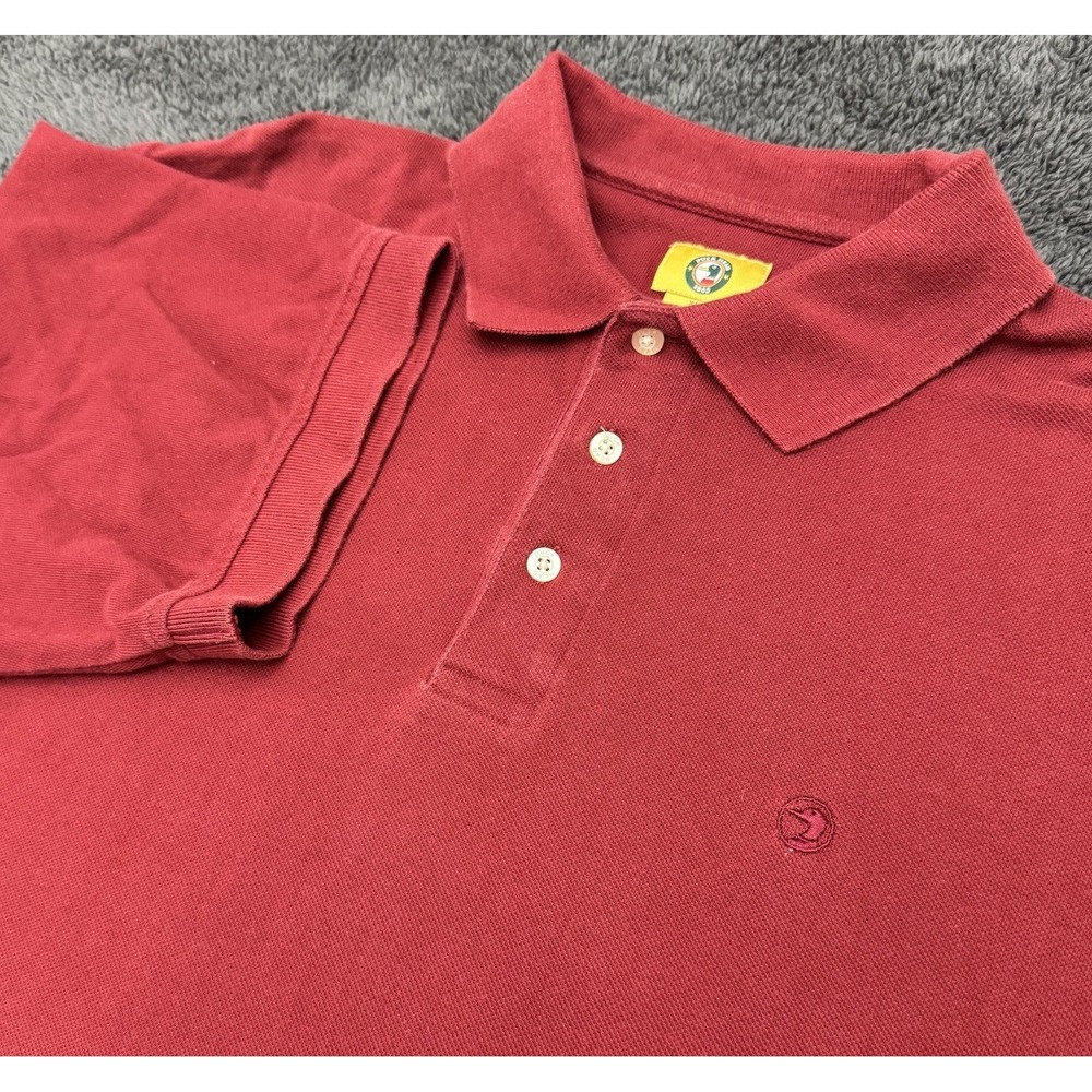 Vintage 90s Duck Head Mens Red Short Sleeve Golf Polo Size XL Embroidered Logo